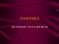 SECONDARY DATA SOURCES