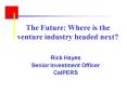 The Future: Where is the venture industry headed next