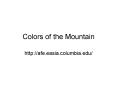 Colors of the Mountain