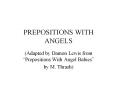PREPOSITIONS WITH ANGELS