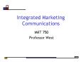 Integrated Marketing Communications