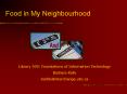 Food in My Neighbourhood