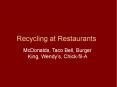 Recycling at Restaurants