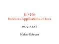 BIS120 Business Applications of Java