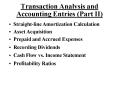 Transaction Analysis and Accounting Entries Part II