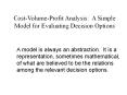 Cost-Volume-Profit Analysis