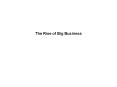 The Rise of Big Business