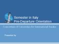 Semester in Italy PreDeparture Orientation