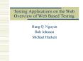 Testing Applications on the Web Overview of Web Based Testing