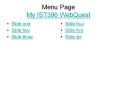 Menu Page My IST396 WebQuest