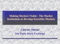 Making Markets Viable The Market Institutions to Develop Securities Markets