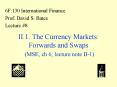 II.1. The Currency Markets: Forwards and Swaps MSE, ch 6 lecture note II1