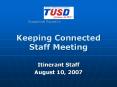 Keeping Connected Staff Meeting