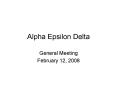 Alpha Epsilon Delta