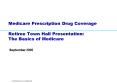 Medicare Prescription Drug Coverage Retiree Town Hall Presentation: The Basics of Medicare