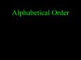 Alphabetical Order