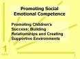 Promoting Social Emotional Competence