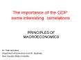 The importance of the GDP: some interesting correlations