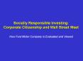 Socially Responsible Investing: Corporate Citizenship and Wall Street Meet