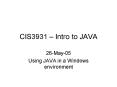 CIS3931 Intro to JAVA