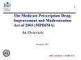 The Medicare Prescription Drug, Improvement and Modernization Act of 2003 MPDIMA