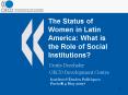 The Status of Women in Latin America: What is the Role of Social Institutions
