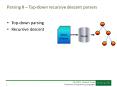 Parsing II Topdown recursive descent parsers