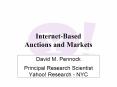 InternetBased Auctions and Markets