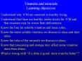 Vitamins and minerals Learning objectives