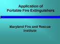 Application of Portable Fire Extinguishers