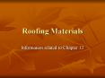 Roofing Materials