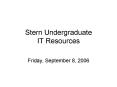 Stern Undergraduate IT Resources