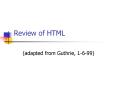 Review of HTML