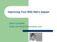 Improving Your Web Sites Appeal
