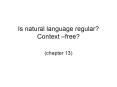 Is natural language regular Context free