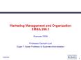 Marketing Management and Organization XMBA 206.1