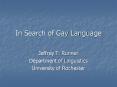 In Search of Gay Language