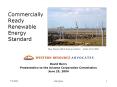 Commercially Ready Renewable Energy Standard