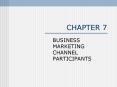 BUSINESS MARKETING CHANNEL PARTICIPANTS