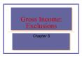Gross Income: Exclusions