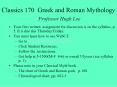 Classics 170 Greek and Roman Mythology Professor Hugh Lee