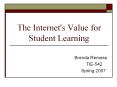 The Internet's Value for Student Learning