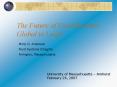 The Future of Food Systems: Global to Local