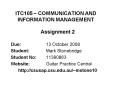 ITC105 COMMUNICATION AND INFORMATION MANAGEMENT