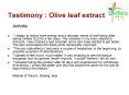 Testimony : Olive leaf extract