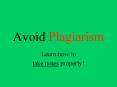Avoid Plagiarism
