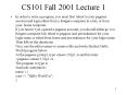 CS101 Fall 2001 Lecture 1