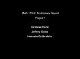 Math 115 B: Preliminary Report