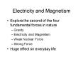 Electricity and Magnetism