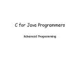 C for Java Programmers